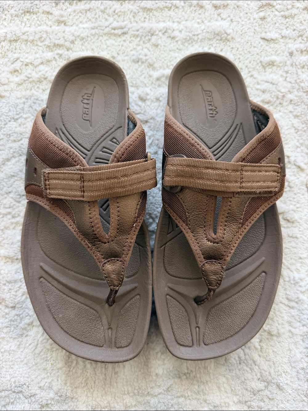 Earth Women’s Brown Adjustable Strap Thong Sandals